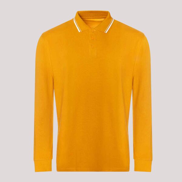 AWDis Long Sleeve Tipped 100 Polo Shirt Thumbnail