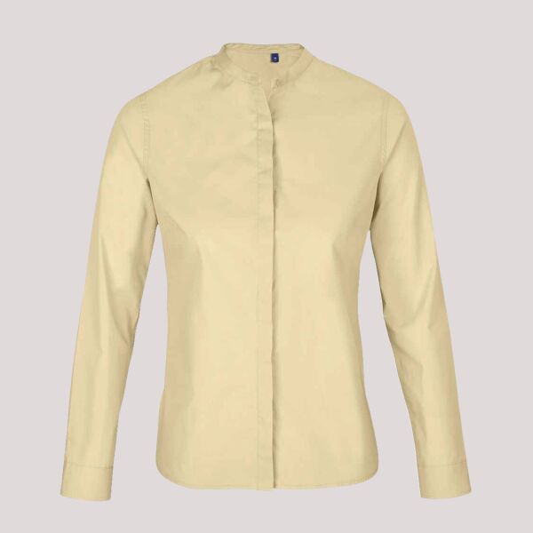 NEOBLU Ladies Bart Mao Collar Long Sleeve Poplin Shirt Thumbnail