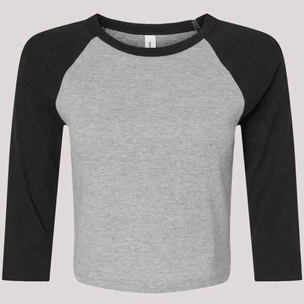 Bella Ladies Micro Rib 3/4 Raglan Baby T-Shirt Thumbnail