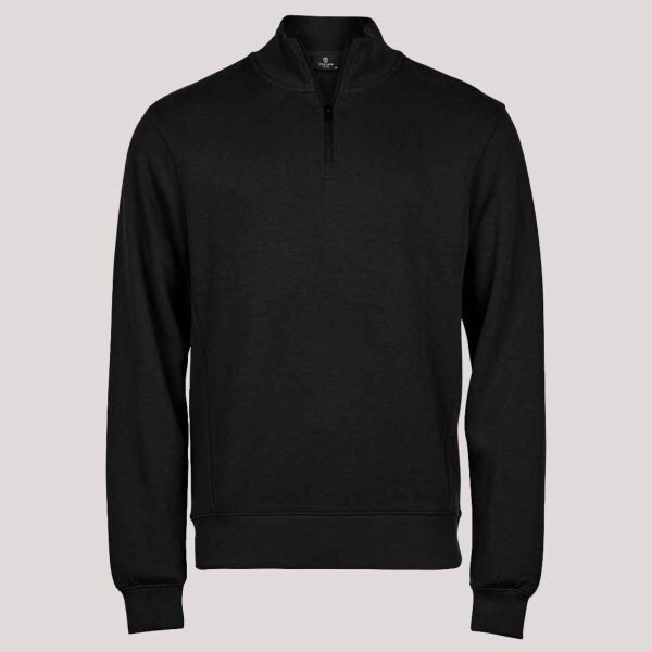 Tee Jays Ribbed Interlock Half Zip Sweatshirt Thumbnail