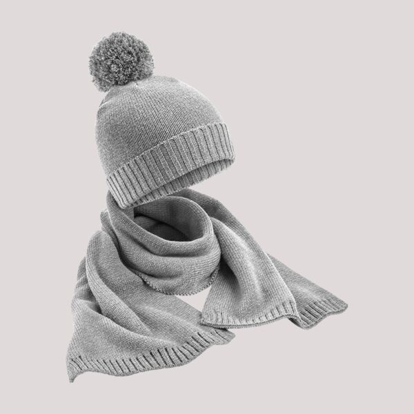 Beechfield Knitted Scarf and Beanie Gift Set Thumbnail