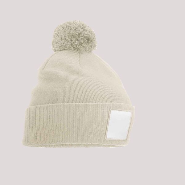 Beechfield Appliqué Patch Pom Beanie Thumbnail