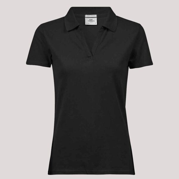 Tee Jays Ladies Luxury Stretch V Neck Polo Shirt Thumbnail