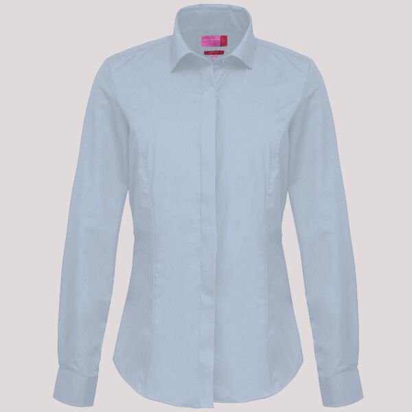 Henbury Ladies Long Sleeved Cotton Feel Coolplus® Shirt Thumbnail