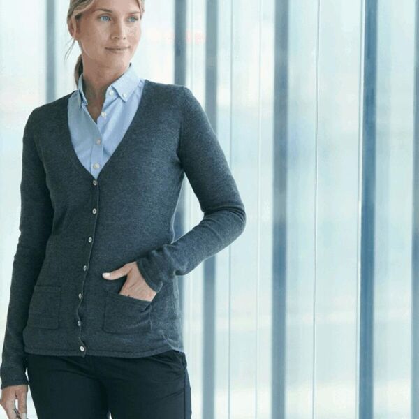 LADIES V BUTTON CARDIGAN Thumbnail