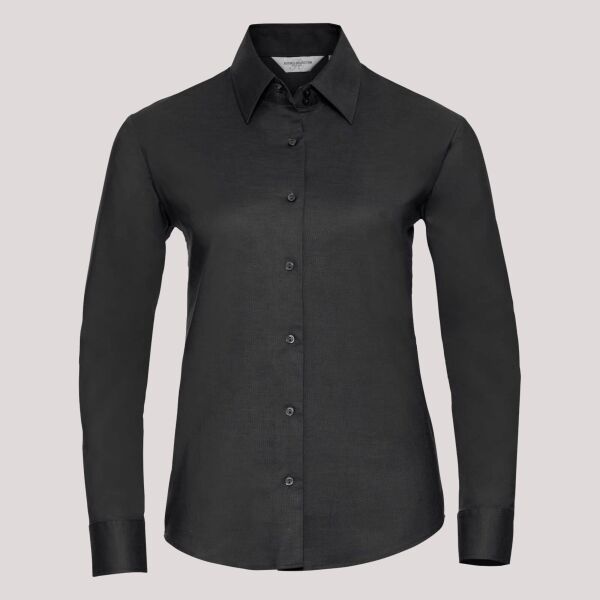Russell Collection Ladies Long Sleeve Easy Care Oxford Shirt Thumbnail