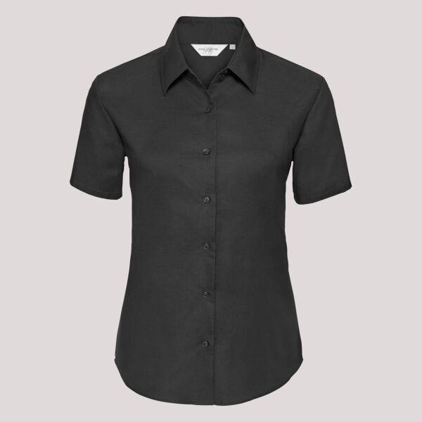 Russell Collection Ladies Short Sleeve Easy Care Oxford Shirt Thumbnail
