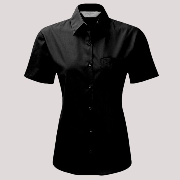 Russell Collection Ladies Short Sleeve Easy Care Poplin Shirt Thumbnail