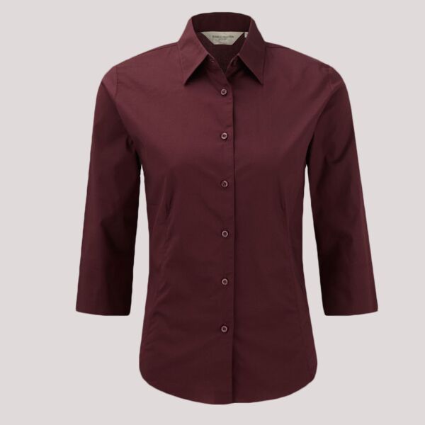 Russell Collection Ladies 3/4 Sleeve Easy Care Fitted Shirt Thumbnail