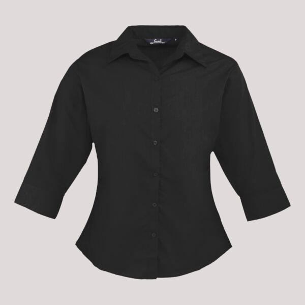 Premier Ladies 3/4 Sleeve Poplin Blouse Thumbnail