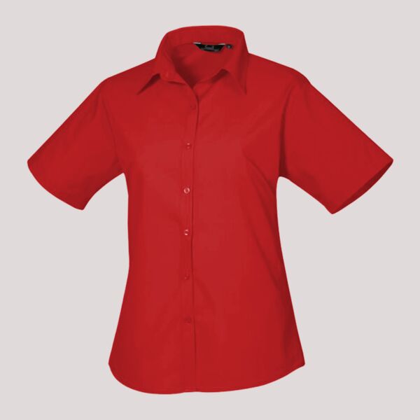Premier Ladies Short Sleeve Poplin Blouse Thumbnail