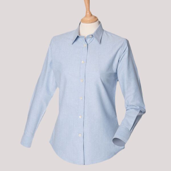 Henbury Ladies Long Sleeve Classic Oxford Shirt Thumbnail