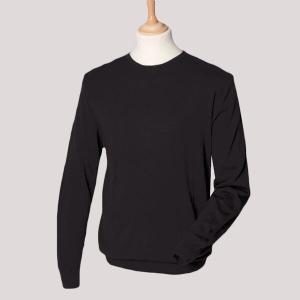 Henbury Lightweight Cotton Acrylic Crew Neck Sweater Thumbnail