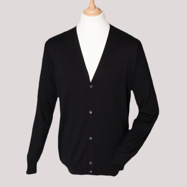 Henbury Lightweight Cotton Acrylic V Neck Cardigan Thumbnail