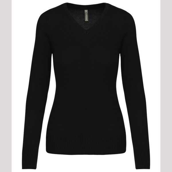 Kariban Ladies Cotton Acrylic V Neck Sweater Thumbnail