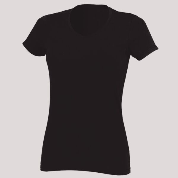 SF Clothing Ladies Feel Good Stretch V Neck T-Shirt Thumbnail