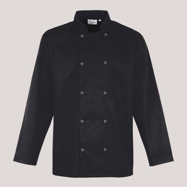 Premier Unisex Long Sleeve Stud Front Chef's Jacket Thumbnail
