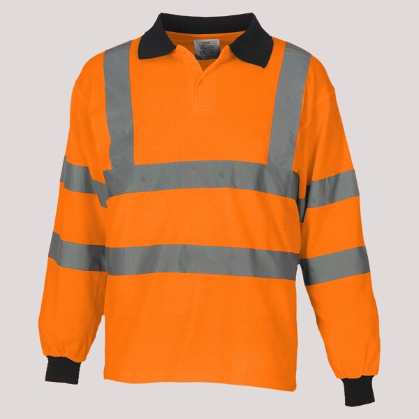 Yoko Hi-Vis Long Sleeve Polo Shirt Thumbnail