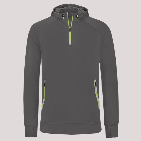 Proact Zip Neck Hooded Sweatshirt Thumbnail