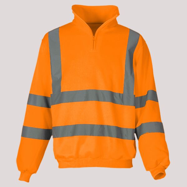 Yoko Hi-Vis Zip Neck Sweatshirt Thumbnail