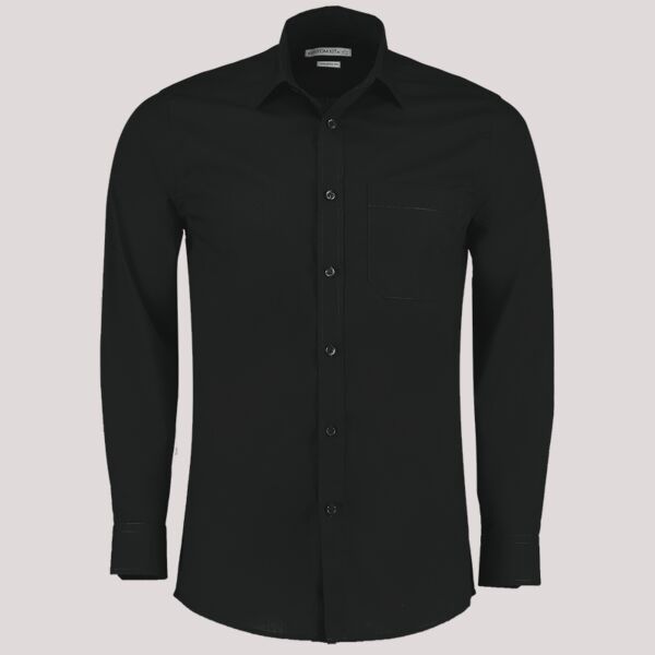 Kustom Kit Long Sleeve Tailored Poplin Shirt Thumbnail