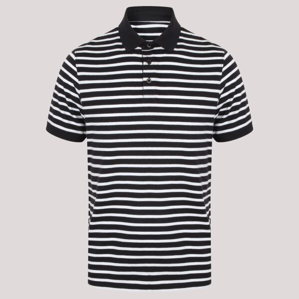 Front Row Striped Jersey Polo Shirt Thumbnail