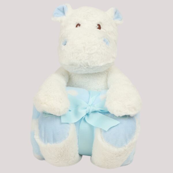 Mumbles Hippo with Printed Fleece Blanket Thumbnail