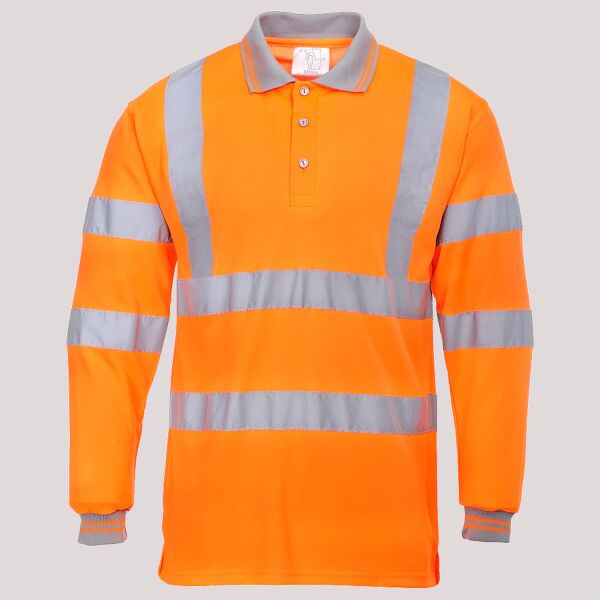 Portwest Hi-Vis Long Sleeve Polo Shirt Thumbnail