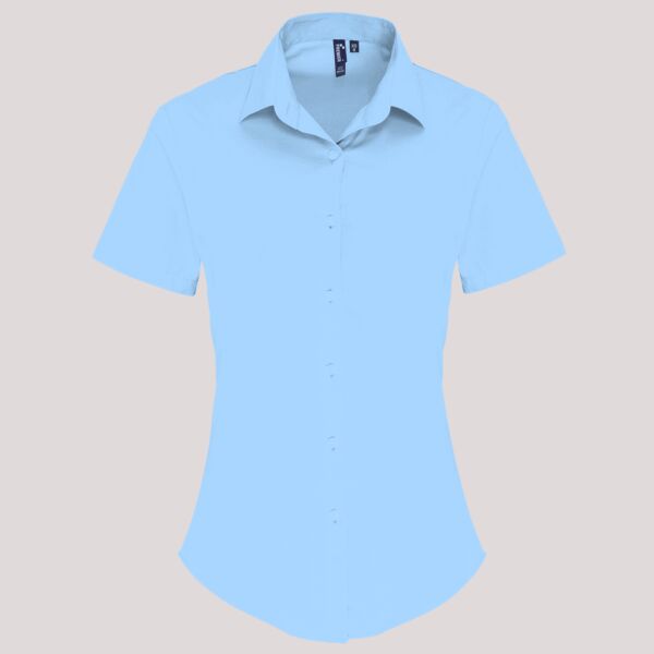 Premier Ladies Short Sleeve Stretch Fit Poplin Shirt Thumbnail