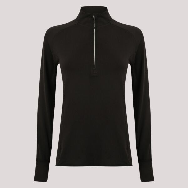 Tombo Ladies Long Sleeve Zip Neck Performance Top Thumbnail