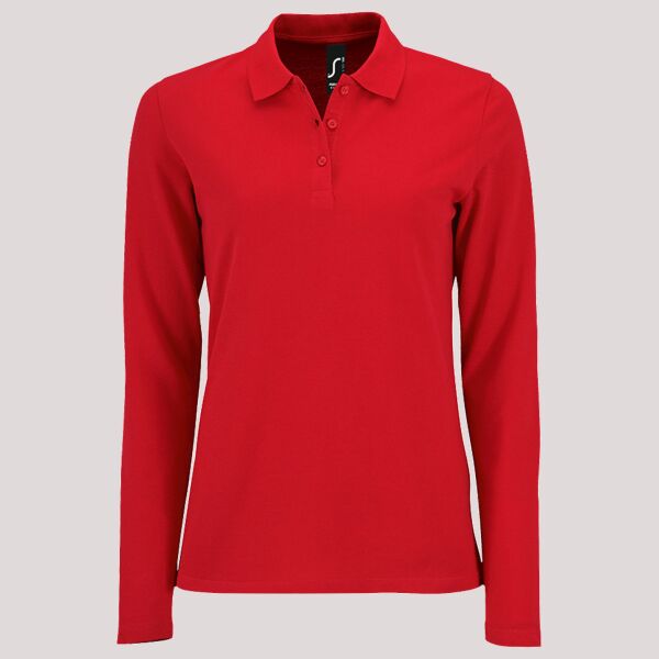 SOL'S Ladies Perfect Long Sleeve Piqué Polo Shirt Thumbnail