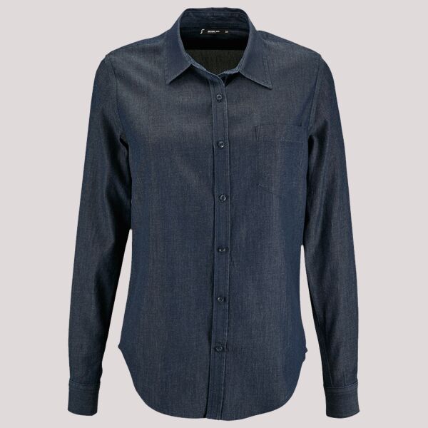 SOL'S Ladies Barry Long Sleeve Denim Shirt Thumbnail