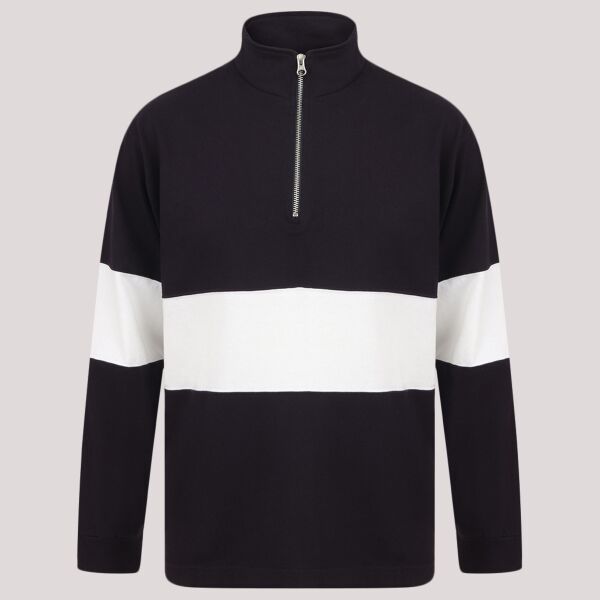 Front Row Panelled 1/4 Zip Neck Top Thumbnail