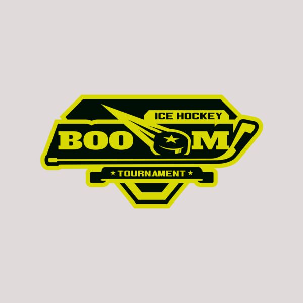 Boom Ice Hockey Tournament logo template Thumbnail