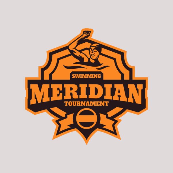 Meridian Tournament Swimming logo template Thumbnail
